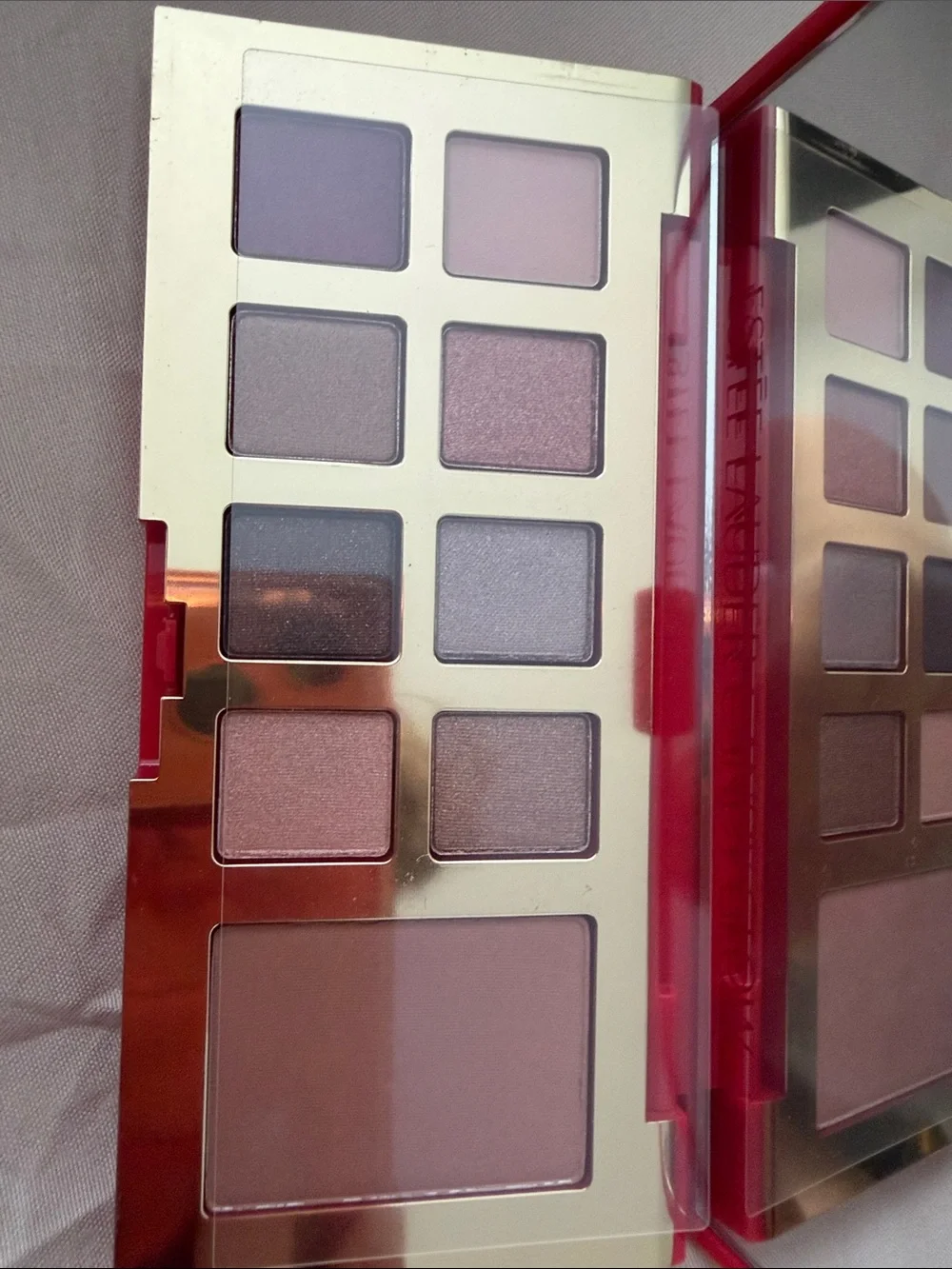 Estee Lauder Red Compact Eyeshadow & Face Palette with Neutral Browns